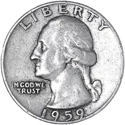 1959 D Washington Quarter 90% Silver Fine FN See Pics T771 • $9.88