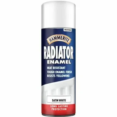 Hammerite Satin White Radiator / Cooker Enamel Heat Resistant Paint Spray 400ml  • £8.99