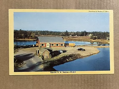 Postcard Carver MA Massachusetts Edaville Railroad Station Amusement Park • $5.99