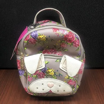 Betsey Johnson Floral DogHeart Nose Kitsch Backpack & Matching Card Case NWT • $30