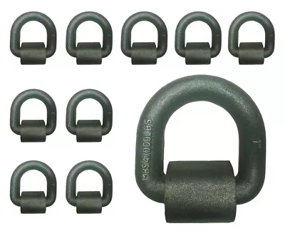 10 Pack Heavy Duty 1  Weld On D Ring Forged Steel Flatbed Trailer Truck Tie Down • $115.95