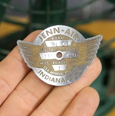 Vintage Stove Range Brass Emblem Jenn Air Pilot Airplane Wing Badge Indianapolis • $26