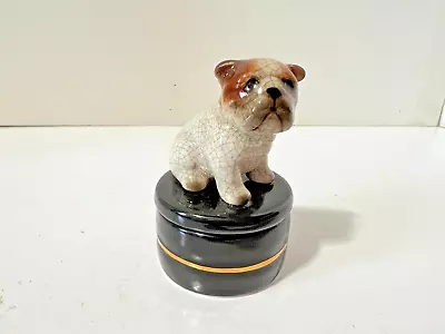 Miniature Porcelain Bulldog Trinket Box Eximious • $10