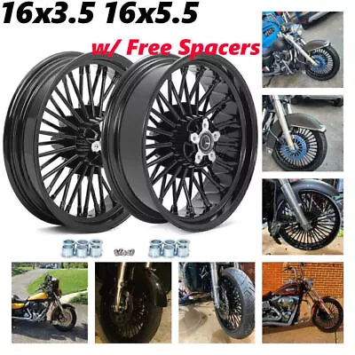 16  16x3.5 16x5.5 Fat Spoke Wheels For Harley Softail Fatboy Night Train FLSTF • $599.99
