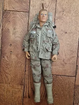 Vintage GI Joe Duke Action Man Figure Hasbro 1992 With Jacket Boots & Backpack • £12.99