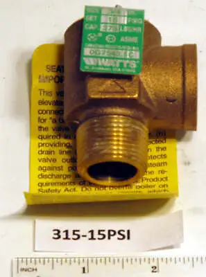 Watts 315M2 34  15 PSI Steam Safety Relief Valve 375 LBSHR 0 • $72.83