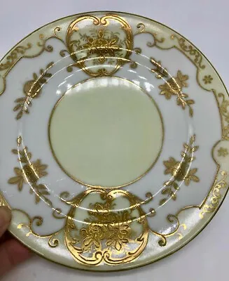 Vtg Moriyama Moriemachi Plate White Porcelain Raised Gold Filigree Replacement • $22.95