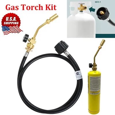 Pencil Flame Mapp Gas Propane Gas Torch Hose Kit For Brazing Soldering Welding • $27