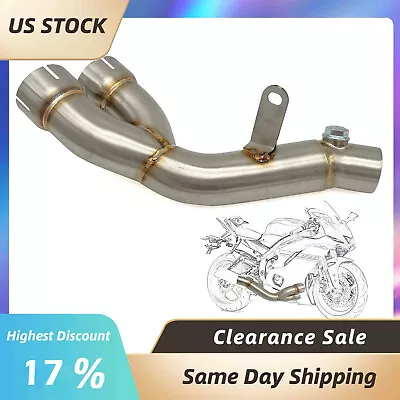 Motorcycle Exhaust System Mid-Section Exhaust Pipe Connected For Yamaha R6 Parts • $69.99