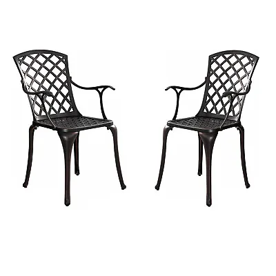 Cast Aluminum Outdoor Bistro Chairs Metal Patio Dining Chairs Set Of 2 For Yard • $139.99