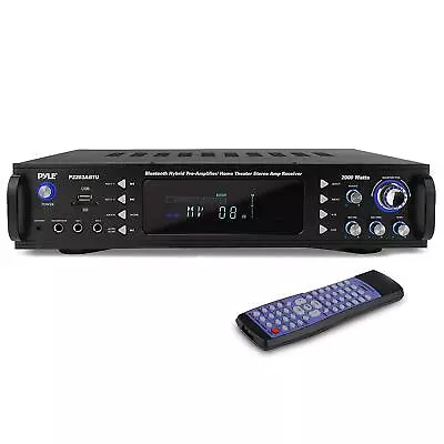 Pyle 4-Channel Bluetooth Home Power Amplifier - 2000 Watt Audio Stereo Receive • $223.99