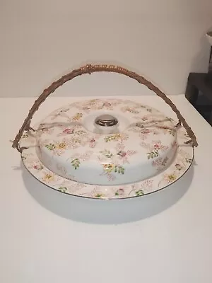 RARE Vintage Mikori Ware Covered Dish With Reed Handles. 3 Section. Pattern... • $26.22