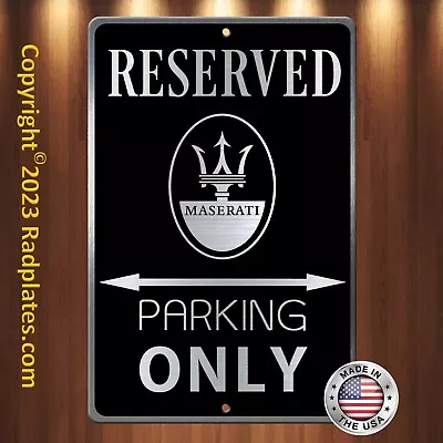 MASERATI Parking 8 X12  Brushed Aluminum And Translucent Classy Black Sign E • $19.97