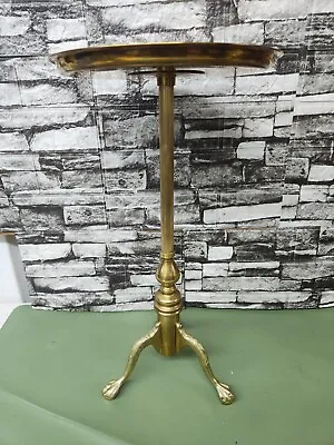 Mid-Century Brass Tripod Ball And Claw Martini Table  • $300