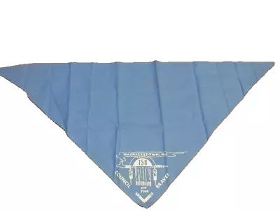Vintage Hackettstown N J Troop 158 Boy Scouts Blue Scarf Bandana • $19.99