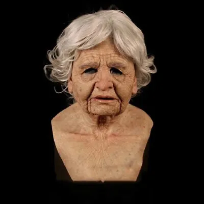 $19.99 • Buy Old Woman Mask Latex Halloween Cosplay Party Realistic Full Face Masks Headgear