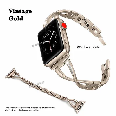 $13.39 • Buy Apple Watch Series 6 5 4 3 2 SE Bling Stainless Steel Bracelet IWatch Band Strap