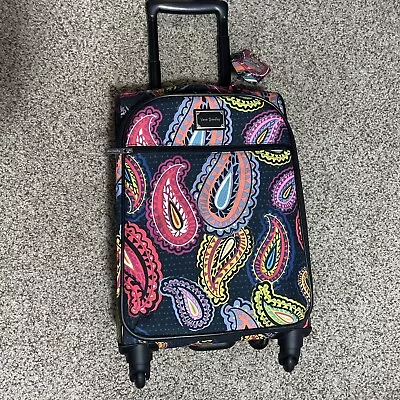 Vera Bradley Twilight Paisley Spinner Luggage 19  Carry On Suitcase W/ ID Tag • $99.99