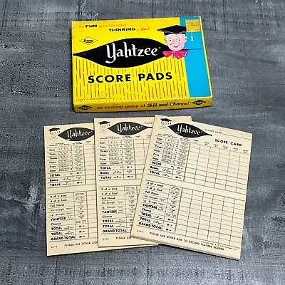 1956 Original YAHTZEE Score Sheet Pads  ES Lowe USA Replacement Full Vintage Box • $9.95