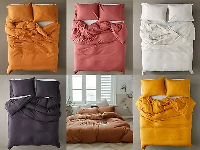 BRAND NEW 100% Cotton Soft Vintage Washed Quilt Duvet Cover Set / Coverlet Throw • $83.59