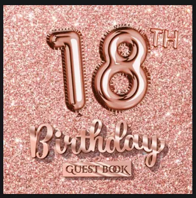 18th Birthday Guest Book Great For 18th Birthday Party - Rose Gold Birthday D... • £7.39