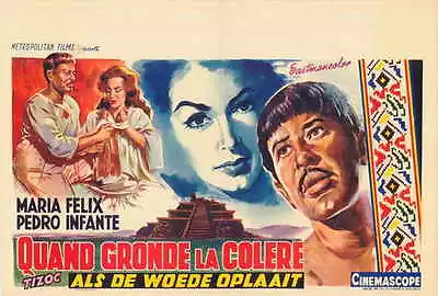 TIZOC Movie POSTER 27x40 Belgian Maria Felix Pedro Infante Alicia Del Lago • $17.98