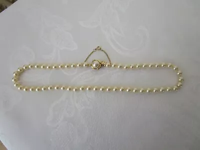 Majorica Pearl Necklace Sterling Silver Vermeil Clasp Signed With Box VTG XLNT • $126.99