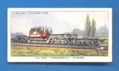 RAILWAY EQUIPMENT.No.33.120 TON CROCODILE WAGON.WILLS CIGARETTE CARD 1938 • £1.50