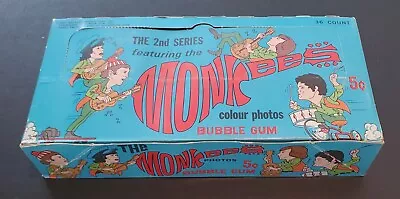 THE MONKEES ORIGINAL BUBBLE GUM CARD BOX 1967 RAYBERT CANADA 2nd Series BLUE BOX • $428.68