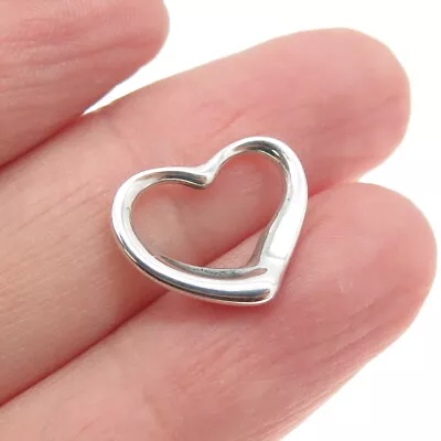 TIFFANY & CO. Elsa Peretti Vintage 925 Sterling Silver Small Open Heart Pendant • $12.50