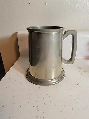 Vintage English Pewter Tanker Beer Stein Cup Mug England Glass Bottom  • $19.99