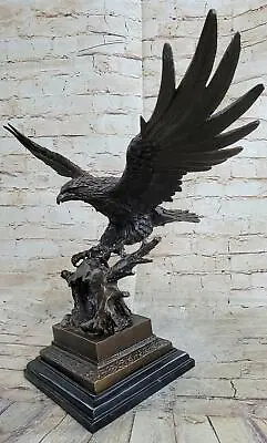 Eagle Hawk Bird Of Prey In Flight Bronze Metal Statue Sculpture Signed Original • $549