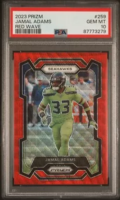 2023 Panini Prizm Jamal Adams Red Wave Prizm /149 #259 Seahawks POP 1 PSA 10 • $1.25