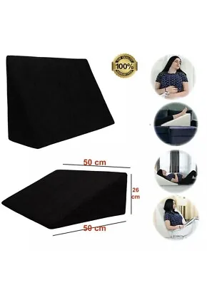 £19.50 • Buy Large Triangle Bedding Wedge Pillow Cushion Neck Back Acid Reflux Flex - BLACK 