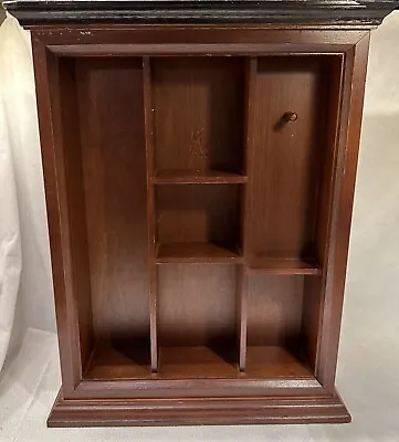 Vintage Mahogany Wood Curio Cabinet Knick Knack Shadow Box - 6 Cubbies READ • $29.99