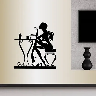 Wall Vinyl Decal Manicure Salon Pretty Woman Girl Nail Polish Wall Sticker 2224 • $27.99