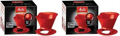 Melitta 64008 2 Pack Single Cup Coffee Brewers Red • $36.91