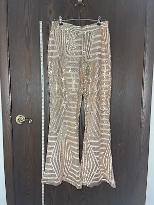 Women's Gold Sequin Pant Size XL • $22