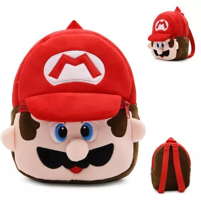 Super Mario Bros Mario  Plush Kids Backpack Boys Girls School Bag Rucksack • £9.95