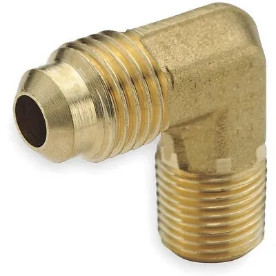 Parker 149F-6-4 Brass 3/8  Tube X 1/4  NPT 45° Flare 90° Male Elbow Fitting • $6.95