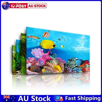 $11.38 • Buy Aquarium Background Poster Ocean Self-adhesive Fish-Tank Backdrop Sticker Decor 