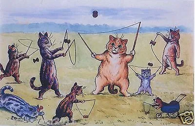 £2.99 • Buy Louis Wain Cat Print Cats At Play Diablo Kitten Yoyo Toy Juggling Game