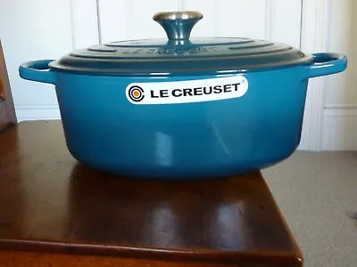 Le Creuset Deep Teal Oval Casserole 29cm Rrp £309 Brand New Boxed Perfect • £149