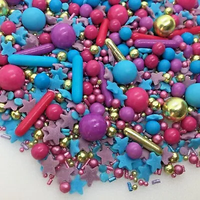 £3.99 • Buy Cupcake Sprinkles Disco Mix Pink Purple Gold Turquoise Cake Toppers Decorations