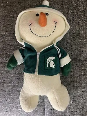 Michigan State White 16” Snowman With Zip Up Hooded Sweatshirt Weighted Feet. • $12