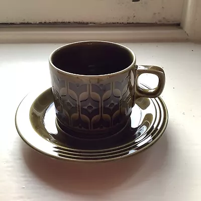 Vintage Hornsea Pottery Cup And Saucer Heirloom Green • £5