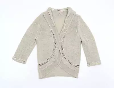 Matalan Womens Beige Collared Acrylic Cardigan Jumper Size 18 • £7.25