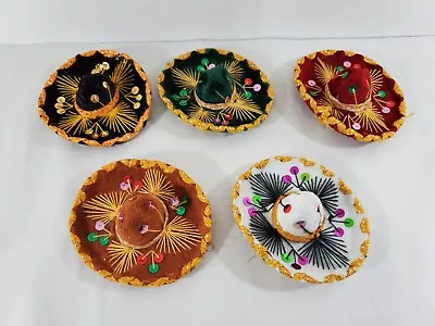 5 Handmade Mini Festive Decorative Sombrero Hats • $12.30