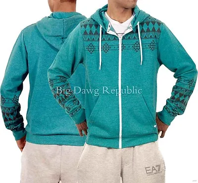 Men's Designer Hoodie Jacket Is Money Time Hip Hop Star G Gren Aztec Zip Up • $71.84