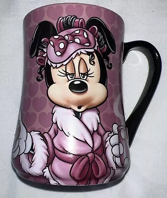 Disney Parks Minnie Mouse Mug “Mornings Aren't Pretty” Pink Black • $14.99